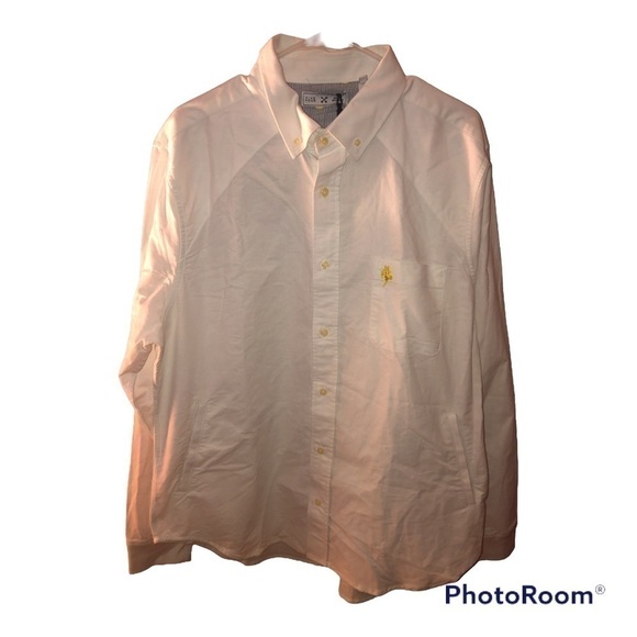 Five Four 𝅺Men's White Button-Down Long Sleeve Dress Shirt - Picture 1 of 11